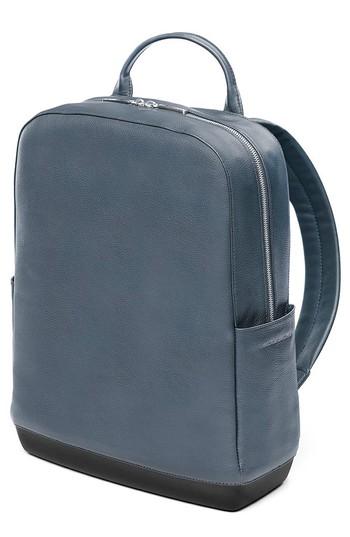Men's Moleskine Classic Leather Backpack - Blue