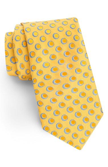 Men's Ted Baker London Party Dots Silk Tie, Size - Yellow