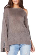 Women's Michael Stars Cutout Shoulder Tunic Sweater - Brown