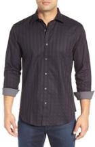 Men's Bugatchi Shaped Fit Tonal Plaid Sport Shirt