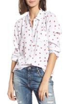 Women's Rails Kate Strawberry Print Silk Shirt - White