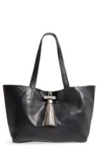 Emperia August Faux Leather Tassel Tote - Black