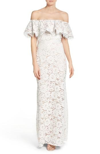 Women's Eliza J Off The Shoulder Lace Gown