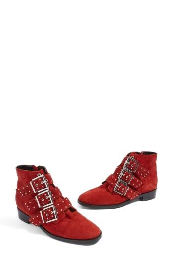Women's Topshop Krown Studded Bootie .5us / 35eu - Red