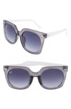 Women's Nem Melrose 55mm Square Sunglasses - Clear Grey W Grey Gradient