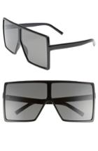 Women's Saint Laurent 68mm Oversize Square Sunglasses - Black