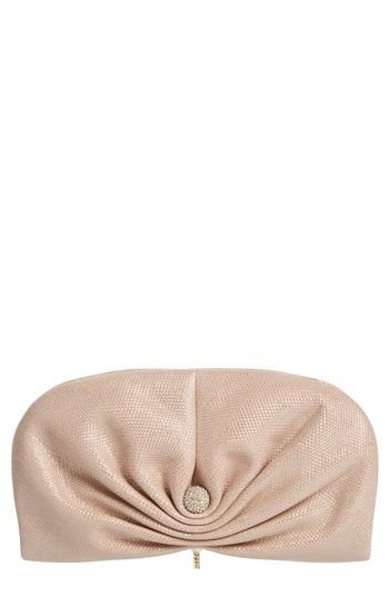 Jimmy Choo Vivien Glitter Mesh Suede Clutch - Pink