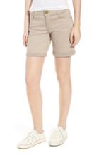 Women's Wit & Wisdom Ab-solution Stretch Cotton Shorts - Beige