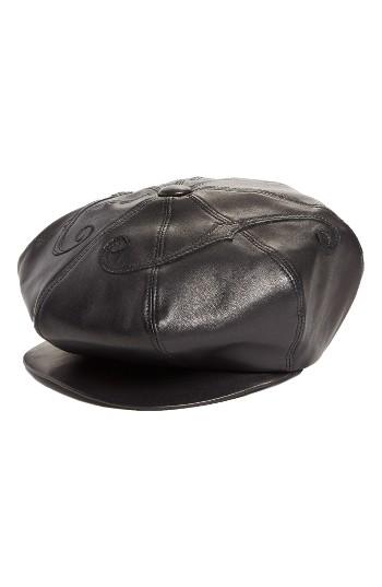 Women's Undercover Leather Newsboy Cap -