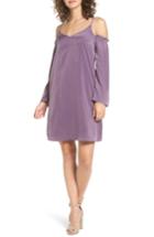 Women's Everly Satin Cold Shoulder Dress - Purple