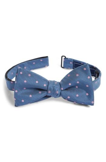 Men's The Tie Bar Jackson Dot Silk Bow Tie, Size - Blue