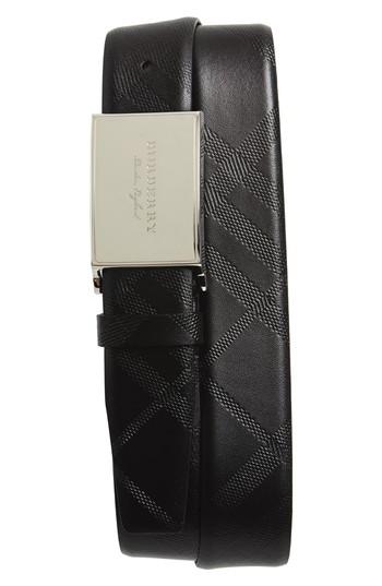 Men's Burberry George Leather Belt Eu - Black