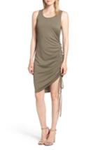 Women's Trouve Side Shirred Body-con Dress, Size - Green