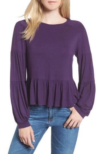 Women's Hinge Peplum Tee - Purple