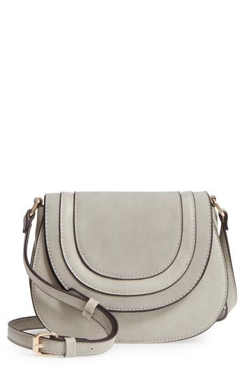 Sole Society Bryson Faux Leather Crossbody Bag - Grey