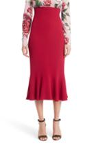 Women's Dolce & Gabbana Ruffle Hem Cady Pencil Skirt Us / 42 It - Red