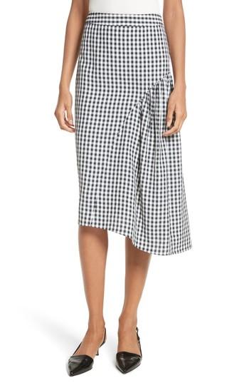 Women's Tibi Gingham A-line Skirt - Black