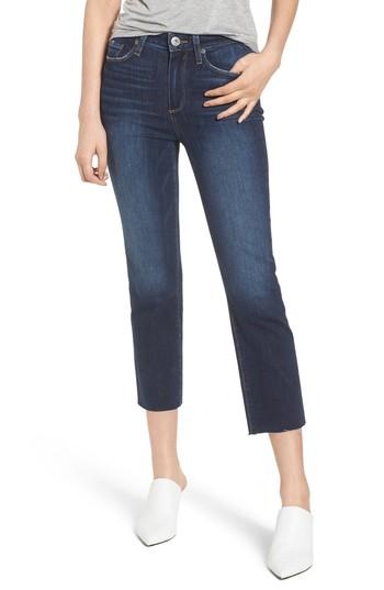 Women's Paige Hoxton High Waist Crop Straight Leg Jeans - Blue
