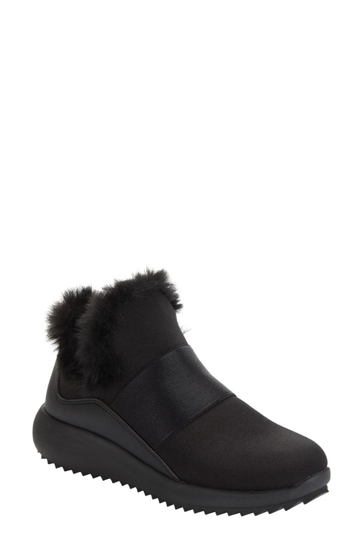 Women's Donna Karan New York Cory Faux Fur Slip-on Sneaker M - Black