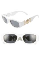Men's Versace 53mm Square Sunglasses - White