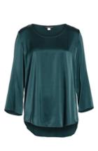 Women's Eileen Fisher Bracelet Sleeve Stretch Silk Top - Green