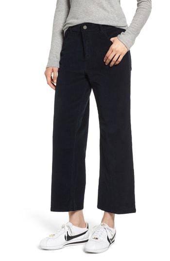 Women's Dl1961 Hepburn High Waist Wide Leg Corduroy Pants - Black