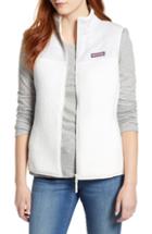 Women's Vineyard Vines Mix Media Fleece Vest - Ivory