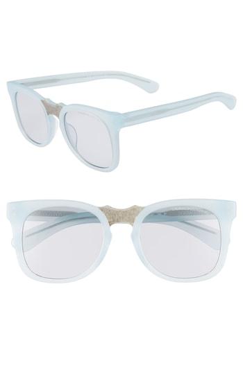 Women's Calvin Klein 52mm Retro Sunglasses - Milky Light Blue
