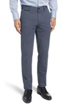 Men's Boss Batho Flat Front Solid Cotton Trousers R - Blue