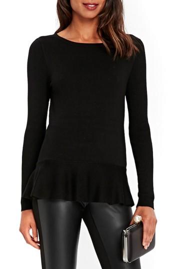 Women's Wallis Peplum Knit Sweater Us / 8 Uk - Black