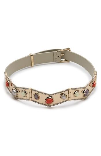Women's Alexis Bittar Cluster Buckle Leather Bracelet
