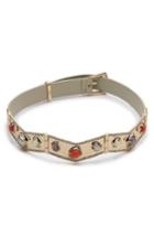 Women's Alexis Bittar Cluster Buckle Leather Bracelet