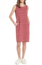 Women's Barbour Dalmore Stripe Jersey Sleeveless Shift Dress - Red
