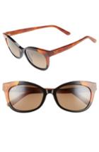 Women's Maui Jim Ilima 53mm Polarizedplus2 Cat Eye Sunglasses - Gloss Black/ Bourbon Tortoise