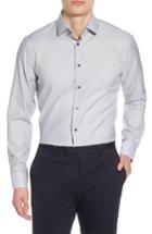 Men's Calibrate Trim Fit Stretch Solid Dress Shirt .5 32/33 - Grey