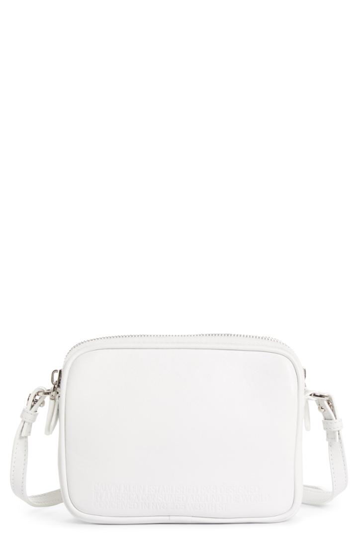 Calvin Klein 205w39nyc Small Leather Camera Bag - White