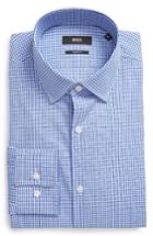 Men's Boss Sharp Fit Check Dress Shirt R - Blue/green
