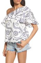 Women's Devlin Judith Embroidered Cotton One-shoulder Top