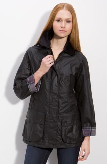 Women's Barbour Beadnell Waxed Cotton Jacket Us / 10 Uk - Black