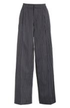 Women's Jacquemus Pinstripe Pleated Wide Leg Wool Pants Us / 36 Fr - Grey