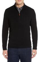 Men's Nordstrom Men's Shop Regular Fit Cashmere Quarter Zip Pullover, Size - Black
