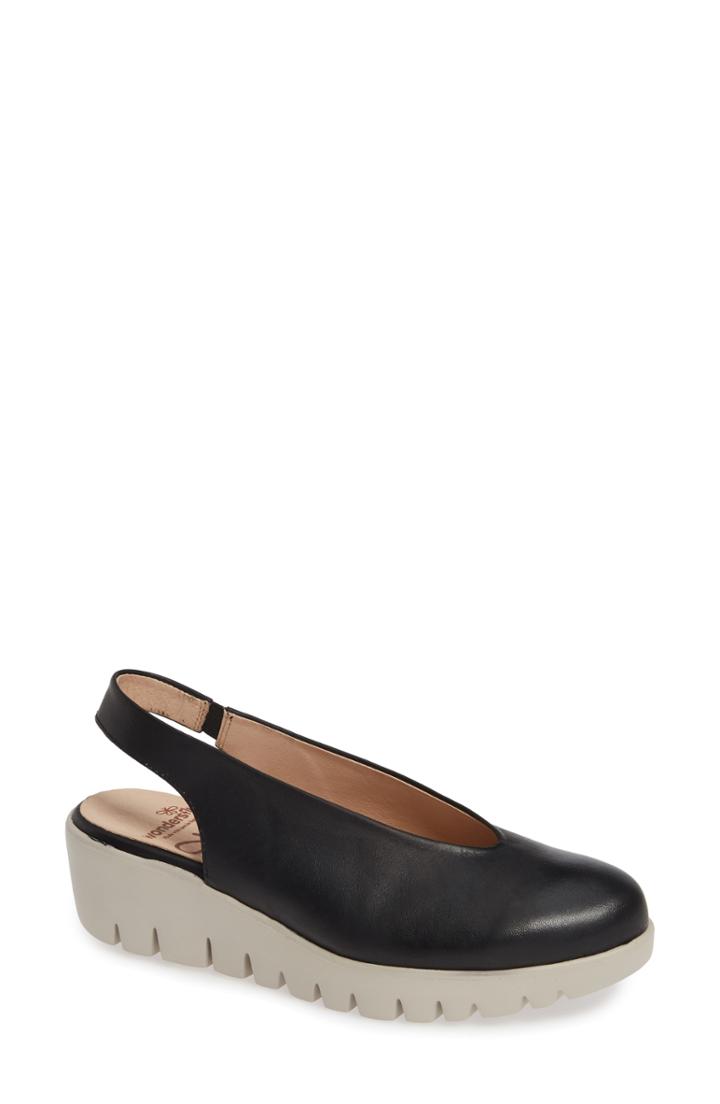 Women's Wonders C-33124 Slingback Wedge .5-6us / 36eu - Black