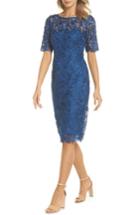 Women's Adrianna Papell Guipure Lace Sheath Dress - Blue