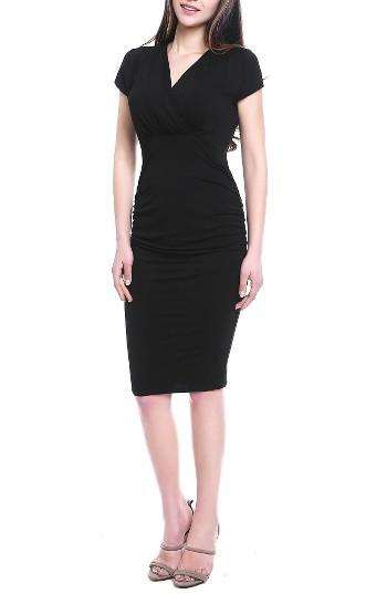 Women's Kimi And Kai Kristen Ruched Maternity/nursing Dress - Black