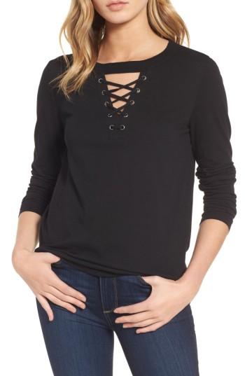 Women's N:philanthropy Thorn Lace-up Tee - Black