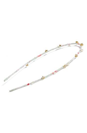 Tasha Embellished Fabric Headband, Size - Blue