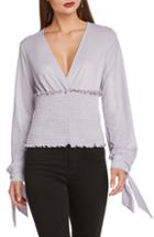 Women's Willow & Clay Smocked Tie Sleeve Top - Purple