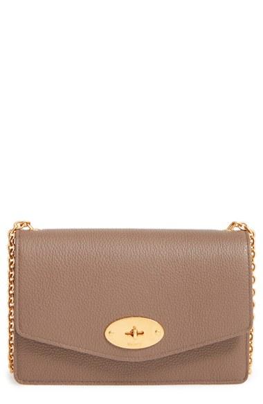 Mulberry 'postman's Lock' Leather Crossbody Clutch - Grey