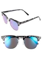 Women's Diff Barry 51mm Polarized Retro Sunglasses - Black White/ Blue