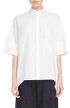 Women's Y's By Yohji Yamamoto Oversize Drop Hem Shirt - White